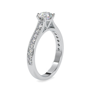 1-Carat Lab Grown Solitaire Diamond Shank Platinum Engagement Ring JL PT LG G 0027-B