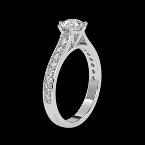 70-Pointer Solitaire Platinum Diamond Shank Engagement Ring JL PT 0027-B