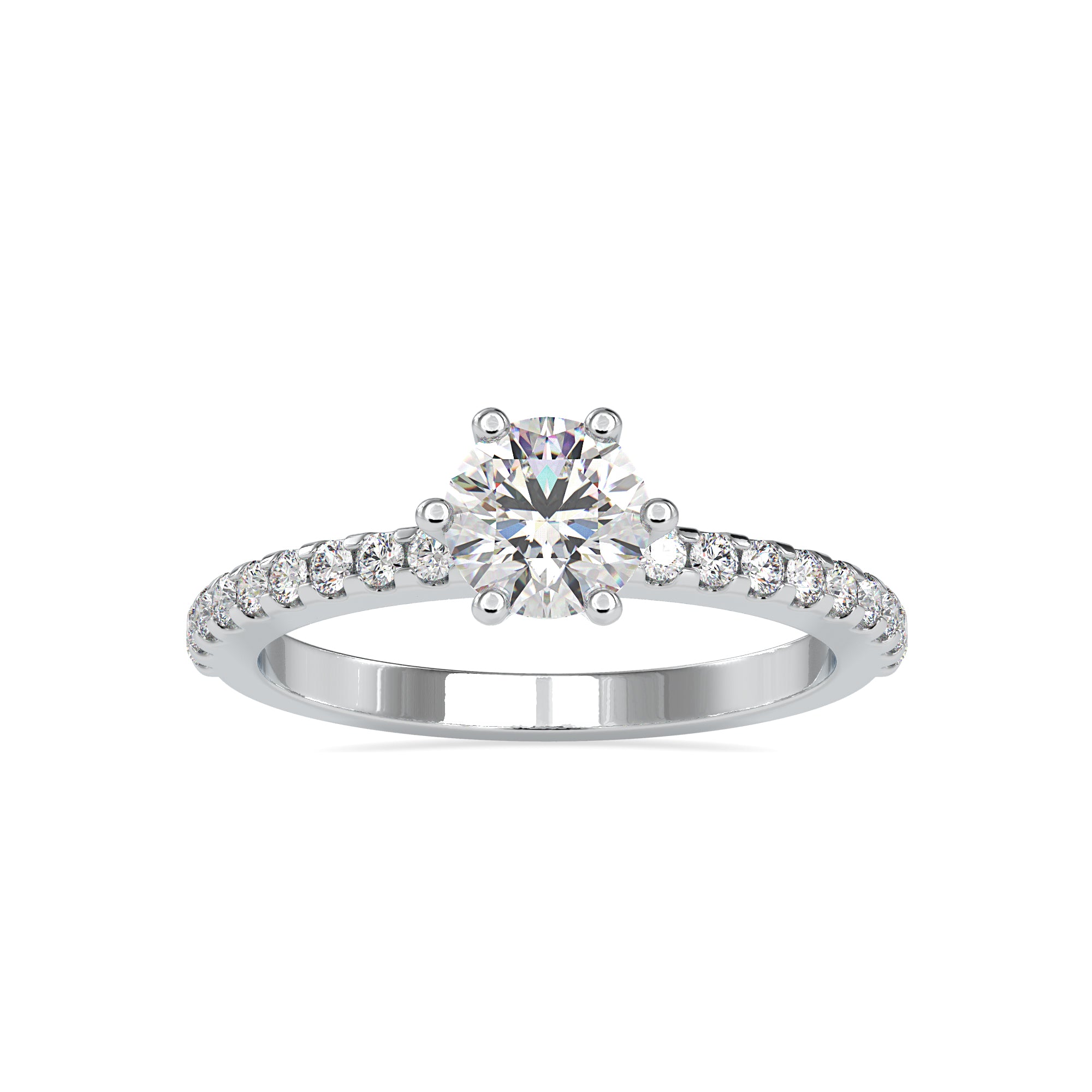 1.50-Carat Lab Grown Solitaire Platinum Diamond Shank Engagement Ring JL PT LG G 0029-C