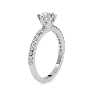 70-Pointer Lab Grown Solitaire Platinum Diamond Shank Engagement Ring JL PT LG G 0029-A