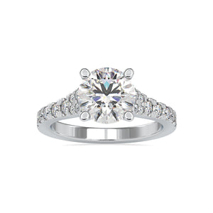 1-Carat Solitaire Platinum Diamond Shank Engagement Ring JL PT LG G 0100-B