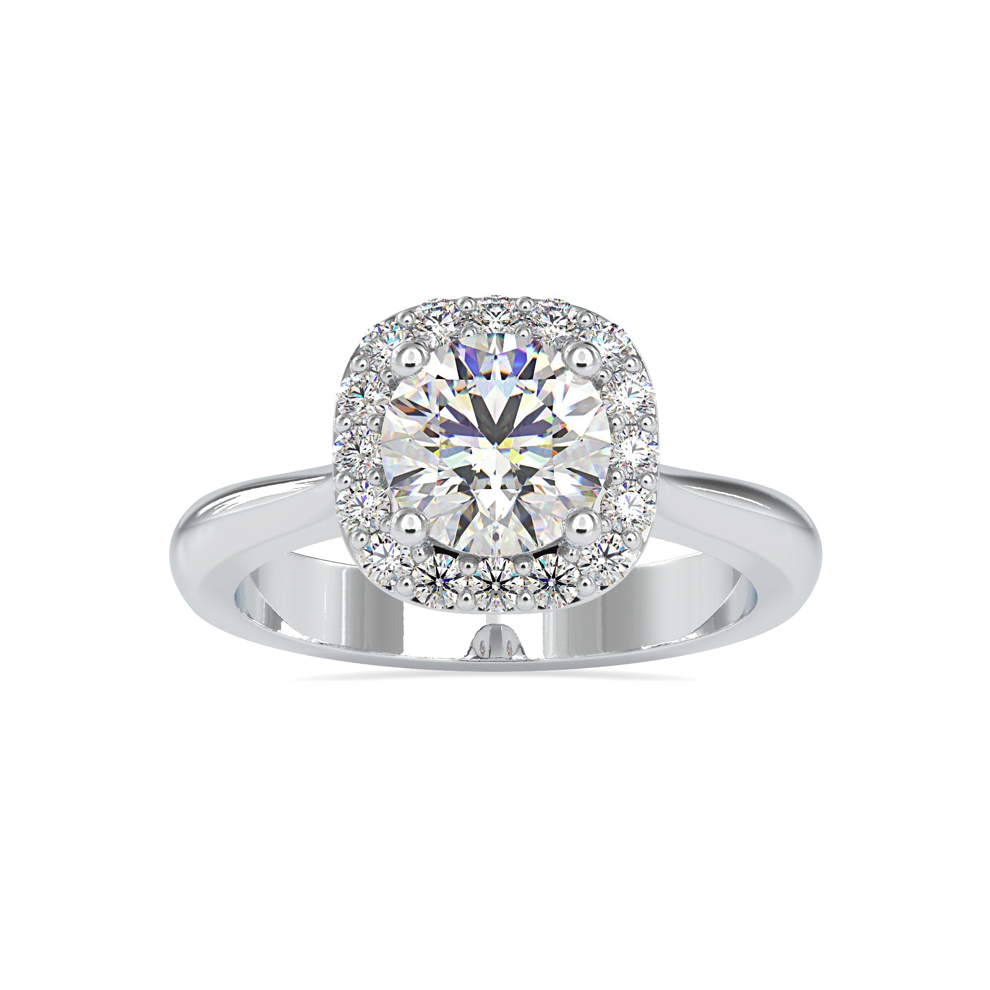 2-Carat Lab Grown Solitaire Platinum Diamond Halo Engagement Ring JL PT LG G 0101-D
