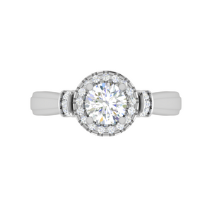 50-Pointer Solitaire Halo Diamond Platinum Engagement Ring JL PT WB5996E-A