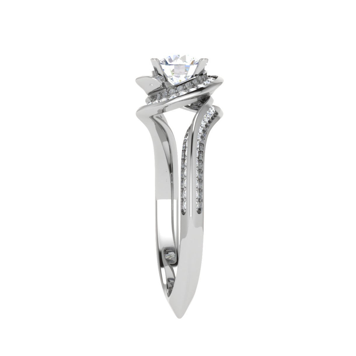 70-Pointer Lab Grown Solitaire Diamond Twisted Shank Platinum Ring JL PT RP RD LG G 113-A
