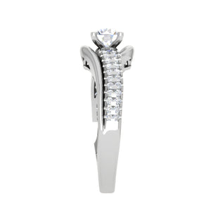 2-Carat Lab Grown Solitaire Platinum Diamond Split Shank Engagement Ring JL PT LG G WB6005E-D