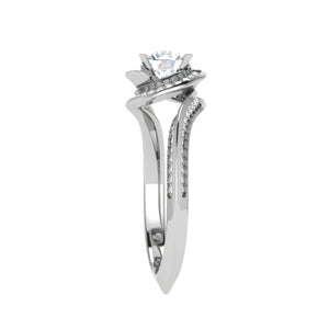 50-Pointer Lab Grown Solitaire Diamond Twisted Shank Platinum Ring JL PT RP RD LG G 113