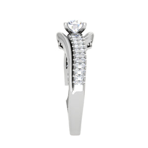 1.50-Carat Lab Grown Solitaire Platinum Diamond Split Shank Engagement Ring JL PT LG G WB6005E-C