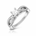 Load image into Gallery viewer, 1-Carat Lab Grown Solitaire Platinum Twisted Shank Engagement Ring for Women JL PT LG G R-59-B
