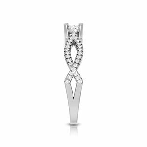 50-Pointer Lab Grown Solitaire Platinum Twisted Shank Engagement Ring for Women JL PT LG G R-59