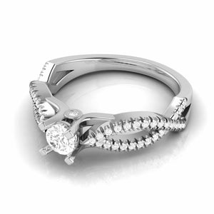 50-Pointer Lab Grown Solitaire Platinum Twisted Shank Engagement Ring for Women JL PT LG G R-59