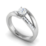 Load image into Gallery viewer, 1-Carat Lab Grown Solitaire Diamond Shank Platinum Ring JL PT RP RD LG G 121-B
