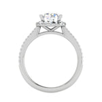 Load image into Gallery viewer, 1-Carat Lab Grown Solitaire Halo Diamond Shank Platinum Ring JL PT LG G REHS1480-B
