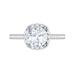 Load image into Gallery viewer, 50-Pointer Lab Grown Solitaire Halo Diamond Shank Platinum Ring JL PT LG G REHS1480
