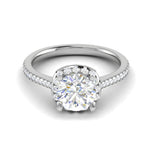 Load image into Gallery viewer, 50-Pointer Lab Grown Solitaire Halo Diamond Shank Platinum Ring JL PT LG G REHS1480
