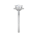 Load image into Gallery viewer, 1.50-Carat Lab Grown Solitaire Halo Diamond Shank Platinum Ring JL PT LG G REHS1480-C
