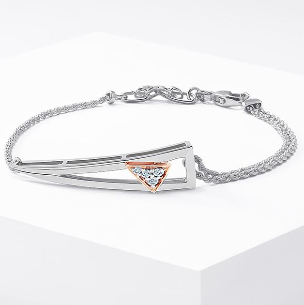 Designer Platinum Evara Rose Gold Diamond Bracelet for Women JL PTB 759   Jewelove.US