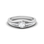 Load image into Gallery viewer, 0.20 cts. Solitaire Platinum Diamond Shank Engagement Ring JL PT 6999   Jewelove.US
