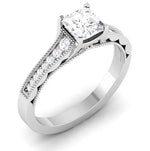 Load image into Gallery viewer, 0.50 cts. Princess Cut Diamond Shank Platinum Solitaire Engagement Ring JL PT 6594   Jewelove.US
