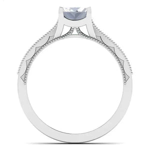 0.50 cts. Princess Cut Diamond Shank Platinum Solitaire Engagement Ring JL PT 6594   Jewelove.US