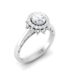 Load image into Gallery viewer, 2-Carat Lab Grown Solitaire Platinum Double Halo Diamond Engagement Ring JL PT LG 6603-D
