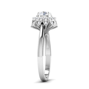 50-Pointer Lab Grown Solitaire Platinum Double Halo Diamond Engagement Ring JL PT LG G 6603