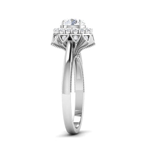 1.50-Carat Lab Grown Solitaire Platinum Double Halo Diamond Engagement Ring JL PT LG G 6603-C