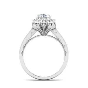 50-Pointer Lab Grown Solitaire Platinum Double Halo Diamond Engagement Ring JL PT LG G 6603