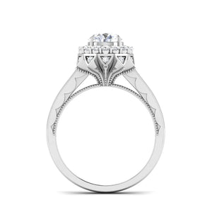 2-Carat Lab Grown Solitaire Platinum Double Halo Diamond Engagement Ring JL PT LG G 6603-D