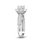 Load image into Gallery viewer, 0.50cts Solitaire Halo Diamond Split Shank Platinum Engagement Ring JL PT 7006   Jewelove.US
