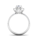 Load image into Gallery viewer, 0.50cts Solitaire Halo Diamond Split Shank Platinum Engagement Ring JL PT 7006   Jewelove.US
