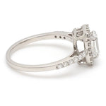 Load image into Gallery viewer, 0.70 cts. Emerald Cut Solitaire Ring in Platinum Halo Setting JL PT 469-A   Jewelove.US
