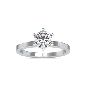 50-Pointer Lab Grown Solitaire 6 Prong Platinum Engagement Ring JL PT LG G 0020