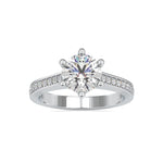 Load image into Gallery viewer, 1.50-Carat Lab Grown Solitaire Platinum Diamond Shank Engagement Ring JL PT LG G 0023-C
