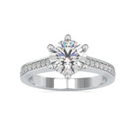 Load image into Gallery viewer, 1.50-Carat Lab Grown Solitaire Platinum Diamond Shank Engagement Ring JL PT LG 0023-C
