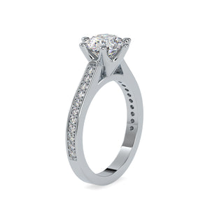 1-Carat Lab Grown Solitaire Platinum Diamond Shank Engagement Ring JL PT LG G 0023-B