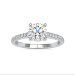 Load image into Gallery viewer, 2-Carat Lab Grown Solitaire Platinum Diamond Shank Engagement Ring JL PT LG 0024-D

