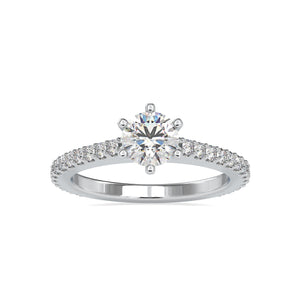 1-Carat Lab Grown Solitaire Platinum Diamond Shank Engagement Ring JL PT LG G 0028-B