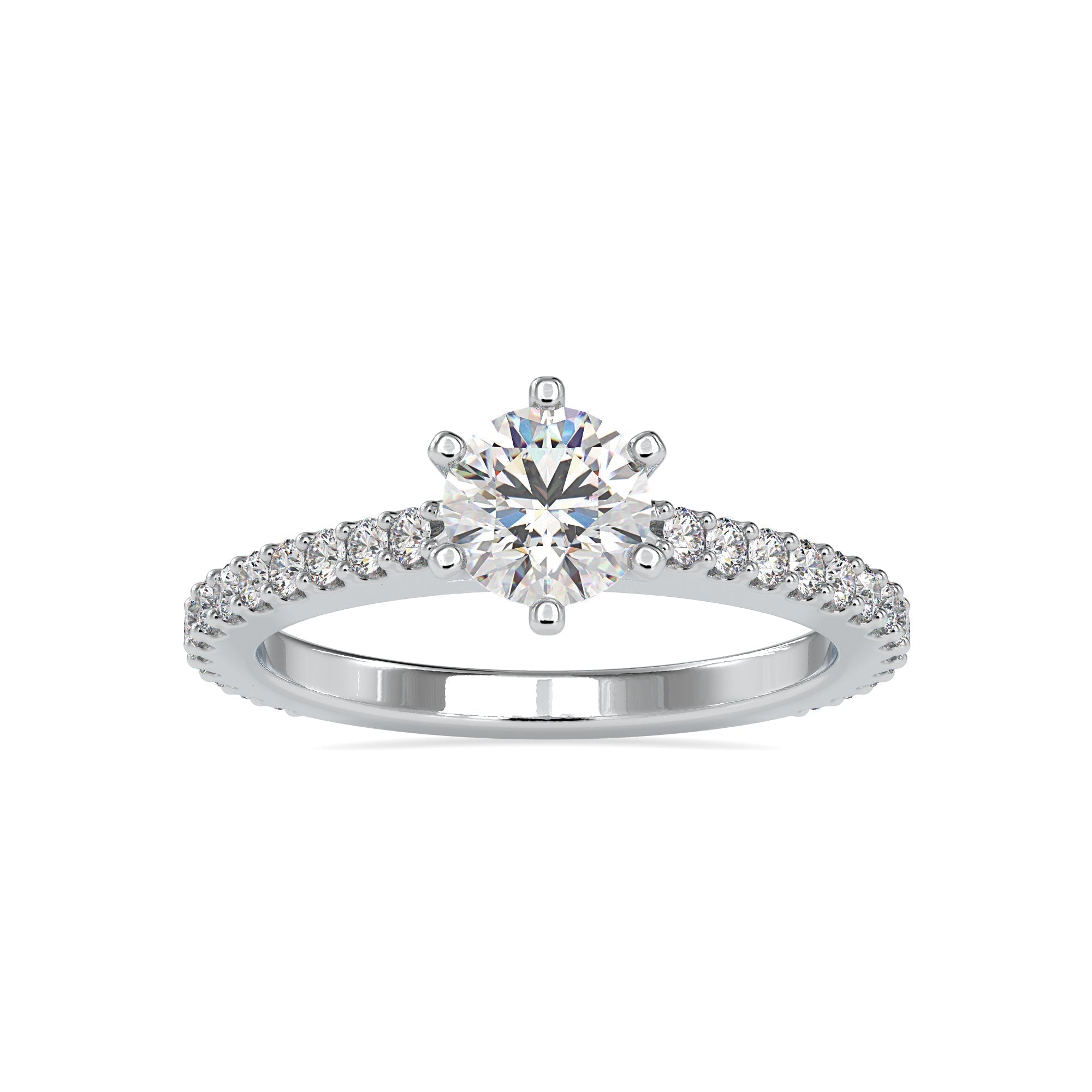 2-Carat Lab Grown Solitaire Platinum Diamond Shank Engagement Ring JL PT LG G 0028-D