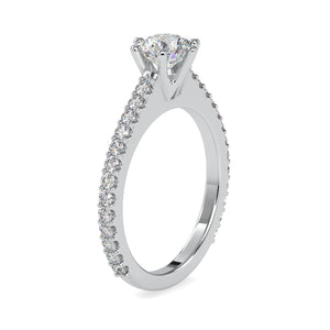 50-Pointer Lab Grown Solitaire Platinum Diamond Shank Engagement Ring JL PT LG G 0028