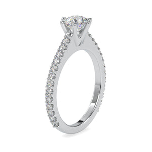 1-Carat Lab Grown Solitaire Platinum Diamond Shank Engagement Ring JL PT LG G 0028-B