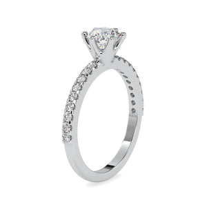 1.50-Carat Lab Grown Solitaire Platinum Diamond Shank Engagement Ring JL PT LG G 0029-C