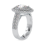 Load image into Gallery viewer, 50-Pointer Oval Cut Solitaire Diamond Halo Split Shank Platinum Ring JL PT 0036-A   Jewelove.US

