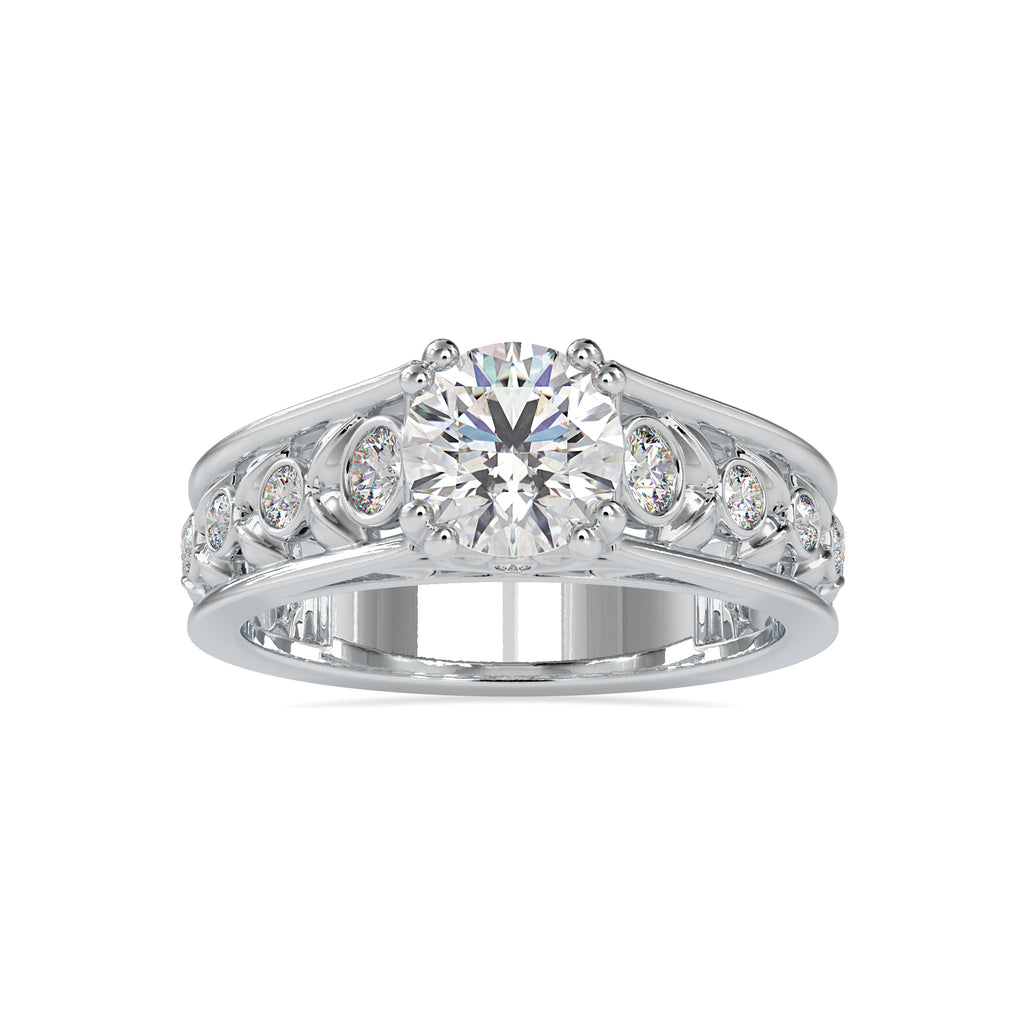 Designer 50-Pointer Solitaire Diamond Shank Engagement Ring JL PT 0049-A   Jewelove