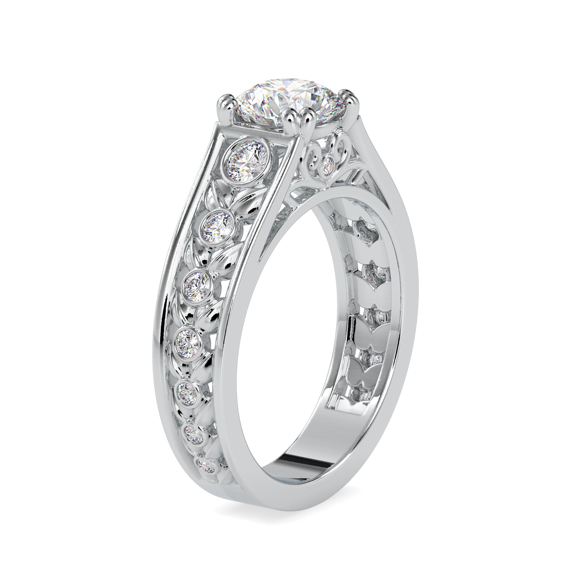 Designer 50-Pointer Solitaire Diamond Shank Engagement Ring JL PT 0049-A   Jewelove