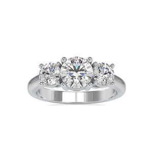 70-Pointer Lab Grown Solitaire Diamond Accent Engagement Platinum Ring JL PT LG G 0058-A