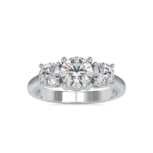 1.50-Carat Lab Grown Solitaire Diamond Accent Engagement Platinum Ring JL PT LG G 0058-C