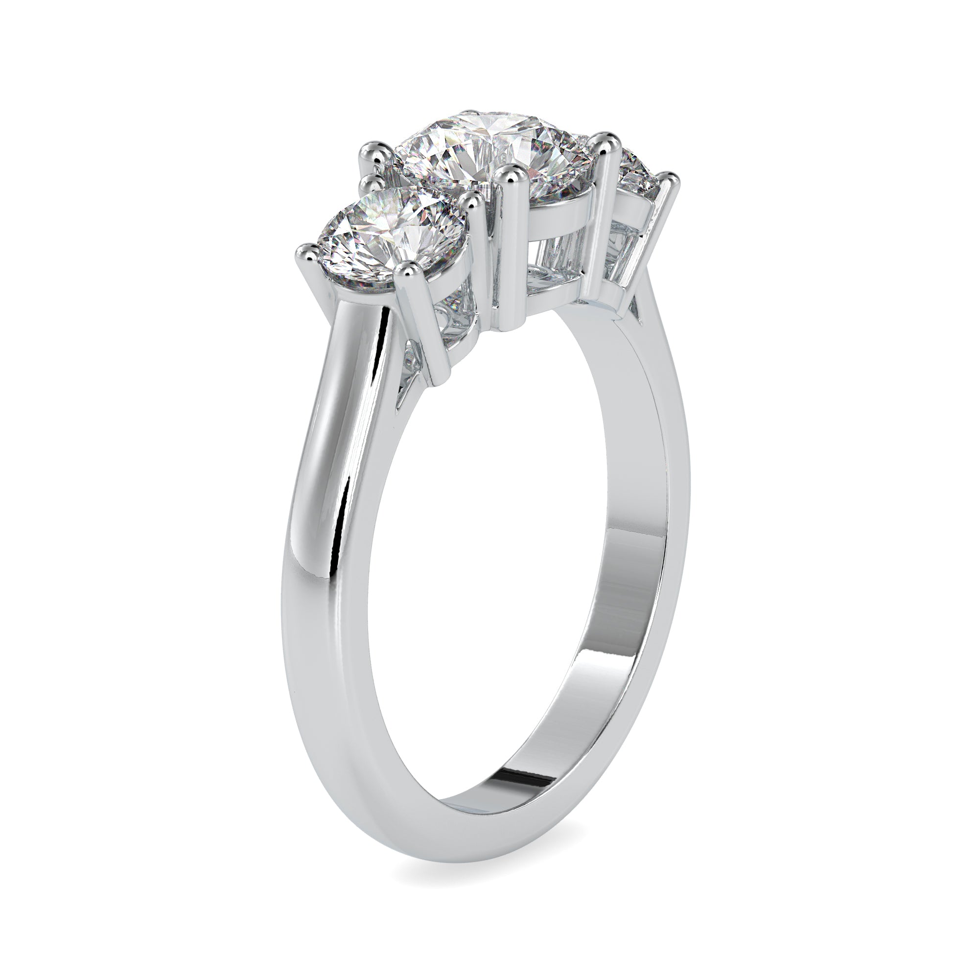 50-Pointer Lab Grown Solitaire Diamond Accent Engagement Platinum Ring JL PT LG G 0058