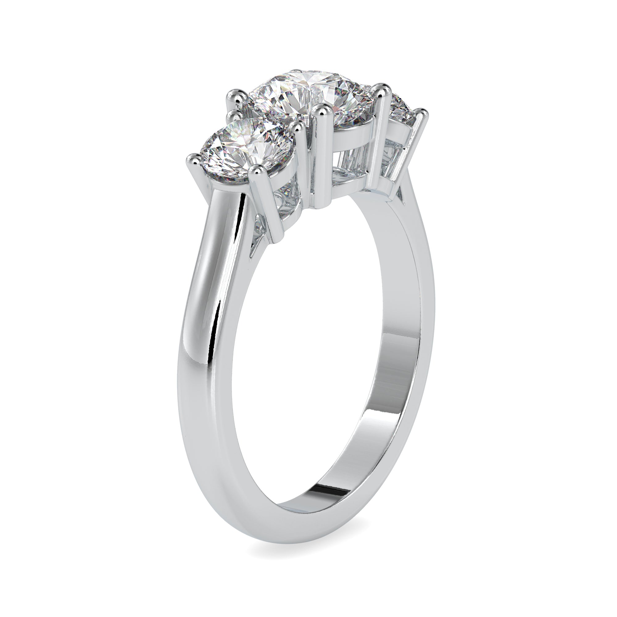 2-Carat Lab Grown Solitaire Diamond Accent Engagement Platinum Ring JL PT LG 0058-B
