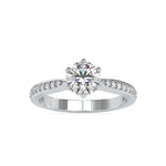 Load image into Gallery viewer, 50-Pointer Lab Grown Solitaire Platinum Diamond Shank Engagement Ring JL PT LG G 0063
