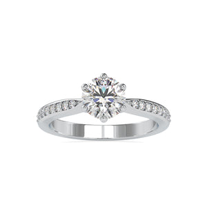 1.50-Carat Lab Grown Solitaire Platinum Diamond Shank Engagement Ring JL PT LG G 0063-C